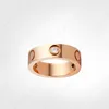 Kärleksskruv Ring Mens Rings Classic Jewelry Women Titanium Steel Alloy Gold-Plated Gold Silver Rose Fade Never Allergic