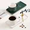 Nordic Ceramic Phnom Penh Kaffekopp och tallrik Set Creative European Luxury Frukost Snack Afternoon Tea Porslin Brickor Set Creative Gifts