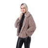 Winter Casual Lamb Wool Zagęszczone Luźne Imitacja Cashmere Płaszcz Futro Kobiet na całym 211207
