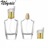 Nbyaic 50pcs Irregular Diamond Lid Dispensed Glass Empty Bottle 50ml Large Capacity Perfume Replacement Spray