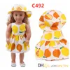 Robe une pièce pour poupée de 18 pouces, 9 styles, avec chapeau, vêtements en tissu pour poupée de 18 pouces, 5385242