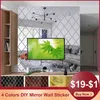 DIY 3D Miroir Stickers Muraux Diamants Triangles Acrylique Miroir Mural Autocollants pour Enfants Chambre Chambre Décoration Autocollants Décor À La Maison 211112