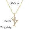 Collier minimaliste en Zircon CZ A-Z avec pendentif lettre Alphabet, chaîne Punk à la mode, couronne en or en cristal pour femmes et hommes, bijoux avec nom Initial