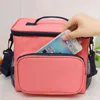 Bolsa de almoço Double Isolamento Saco de Almoço Bolsa Sólida Lunchbox Térmica Alimentos Piquenique Saco Para Homens Mulheres Portáteis Refrigerador Tote Para Crianças