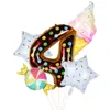 Décoration de fête 5pcs un paquet de bonbons beignet crème glacée ballon 40 pouces numéro ballons anniversaire décor enfants garçon fille âge feuille numérique Globos 1er