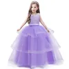 Robe de filles sans manches demoiselle d'honneur de mariage robe de bal enfants robes pour filles élégante robe de princesse vêtements pour enfants 210303