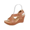 Sandaler Kvinnor Öppet Toe Casual Female Footwear 2022 Wedge Platform Summer Slip på Ladies High Heels Skor Pu Kvinna Mode