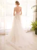 Vintage Bohemian A Line Wedding Gowns Cap Short Sleeve Tulle illusion See Through Summer Beach Pregnant Bridal Dresses