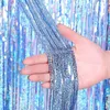 Party Decoration 2Pack 2x1m Silver Laser Metallic Foil Tinsel Fringe Curtain Birthday Wedding Bachelorette POGRAPHY BACKDROP