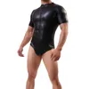 Body Shapers da uomo Tuta da uomo con cerniera Tuta da uomo Intimo sexy In finta pelle Shaper Body Abiti da clubwear