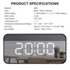 Desk & Table Clocks Multifunctional LED Mirror Alarm Clock 12H/24H Digital Temperature Silver