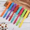 Espátula de gel de sílice de mango largo, crema para pasteles, batidora para hornear, raspador de masa para hornear, cuchillo de mantequilla, herramienta para hornear pasteles de cocina, 8 colores ZC757