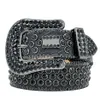 Designer Uomo Donna Bb Simon cintura di strass con grande fibbia in pelle Cintura con strass luccicanti