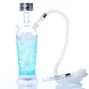 Akrylkah Shisha Set Mini Färgglada LED Ljusglas Rökning Vattenrör Portable Narguil Cup Kit med slang Rostfritt kolskål