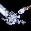 Natural Crystal Stone Glass Bottle Mini Pendant Key Rings Handmade Energy Lucky Keychains For Women Men Lover Jewelry Bag Decor