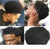 Män peruk herr hårstycken afro curl full spets toupee jet svart färg 1 brasilianskt människa hårsystem män hår ersättare för svart M7341372