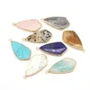 Breloques en pierre naturelle Turquoise, Style Point, pendentif en cristal de Quartz Rose pour boucles d'oreilles, collier, fabrication de bijoux, vente en gros