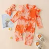 Kids Rompertjes Meisjes Jongens Tie Dye Romper Zuigeling Peuter Flying Mouw Jumpsuits Lente Herfst Mode Boutique Baby Klimmen Kleding