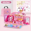 Nuove ragazze fai da te casa delle bambole borsa mobili accessori in miniatura carino casa delle bambole regalo di compleanno casa giocattoli per bambini8383506