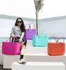 Bolsa de playa impermeable de goma ecológica, bolsa de goma de PVC ahuecada de gran capacidad en varios colores, bolsa de compras de silicona