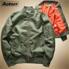 Höst militär män flygvapnet bomberjacka manlig baseball sport outwear tunna kappa windbreaker casual dragkedja toppar kläder 210927