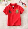 Cute Baby Boys Girls Cotton T-shirts Summer Kids Short Sleeve T-shirt Children Casual Turn-down Collar Shirts Child Tops Tees Childrens Clothing 2-12 Years