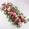 Dekorativa blommor 100cm DIY Bröllopsblomma Väggarrangemang Supplies Silk Peonies Rose Artificial Row Decor Iron Arch Backdrop
