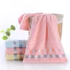 Microfiber Cotton Checkered Ribbon Home Beach Drying Bath Towel Shower Cleaning Magic Absorbent Towel Non-linting Tool 33x73cm