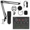 BM800 Condenser Microphone Sound Card V9X Pro Mixer na żywo Nagrywanie zestawu MIC Phone K Song Computer Karaoke Sing