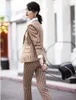 Ternos femininos Blazers Moda listrada Mulheres formais Negócios com calças e jaquetas Cascar projetos uniformes