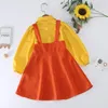 Girl's Dresses Squid ^ Game Little Girls Toddler Baby Kids Long Sleeve Solid Shirt Tops Suspender Dress Set 123 Doll Role Costume