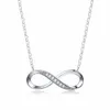 Zemior 925 Sterling Silver Necklace Infinite Love Women's Adjustable Friendship Halsband Bröllop Creative Gift Pendant Chain Q0531