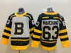 Mannen Boston Bruins Reverse Retro 63 Brad Marchand Jersey Winter Classic Ice Hockey Team Black Geel Wit Away Sports All Stitching Ademend Sale