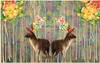 カスタマイズされた写真の壁紙3D壁画の壁紙ヨーロッパのロマンチックな鹿の花の手描きの背景の壁紙の壁紙の装飾のための壁紙