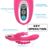 Kanin Vibrator G-Spot anal trippelkurva 12 Funktion Uppladdningsbar Clit Stimulator Dildo Vuxen Sexleksaker för kvinnor