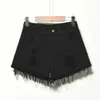 Jocoo Jolee Women Summer Casual Hole Irregular Cat Fringe Large size Denim shorts High Waist Solid Button Normcore Pants 210619