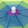 Karpuz renk şerit polyester bez şapka şemsiye 30 cm balıkçılık rengi gökkuşağı şemsiye durak kaynağı yaratıcı şapka şemsiye nokta