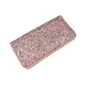 Plånböcker lyxiga kvinnor damer lång plånbok sparkigt sequin koppling glitter + pu bag mynt handväska svart guld rosa silver
