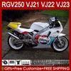 Fullkropp för SUZUKI RGV250 SAPC VJ21 RGV250 RGV-250CC 1988 1989 karosseri 21HC.59 VJ-21 RGV-250 Panel Vit Glansig BLK RGVT-250 VJ 21 RGVT RGV 250CC 250 CC 88 89 OEM FAIRING