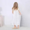 Toddle Girl White Nightdress Princess Dress Barn Pyjamas Nattklänningar för S Kids Night Lace Sova 211130