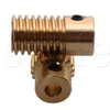 Yellow 0.5 Modulus Compact Brass Reducer 20 T Wore Wheel + 3mm Bore Worm Gear Shaft