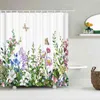 カラフルな蝶の羽3Dシャワーカーテンの浴室のカーテンのフックが付いている180x240ポリエステル布の装飾画面211116