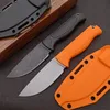 Coltello dritto da sopravvivenza 15006 con spedizione rapida CPM-S30V Lama a goccia con lavaggio a pietra nera Lama a punta piena con manico in Santoprene Coltelli a lame fisse con Kydex