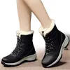 Boots Women Snow Winter Wart Mid Hid Scale Srice Bottom Protect Ongle Plats Platfet منصة المخملية أحذية قطنية