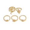 S2704 Fashion Jewelry Knuckle Ring Set Geometric Snakes Stacking Rings Midi Rings Sets 5pcs/set