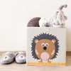 Grande boîte de rangement pliante 13 pouces Cartoon Animal Cube Bac de rangement Tissu Boîtes de rangement pliables pour les organisateurs de jouets de pépinière 210626