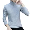 Męskie swetry 2021 Mężczyźni Turtleneck Sexy Marka Dzianiny Swetry Solid Color Stand Collar Ciepły Casual Męski Sweter Bazowy Jesień Dzianiny