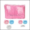 Bagno Aessories Home Garden100 Pz / lotto Donna Uomo Doccia usa e getta Non tessuto Pieghettato Cappello antipolvere Cuffie da bagno per Spa Parrucchiere Goccia Del