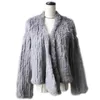 Winter Autumn Women Real Fur Coat Female Knitted Rabbit Coats Jacket Casual Thick Warm Fashion Slim Overcoat Clothing 210910