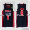 Goedkope heren retro college gestikt 5 David Robinson 6 Patrick Ewing 8 Scottie Pippen 1992 Dream Team Basketball Jersey S-XXL